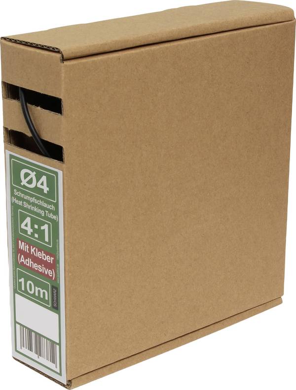 Quadrios 25CA725 Krimpkous met lijm Zwart 4 mm 1 mm Krimpverhouding:4:1 10 m