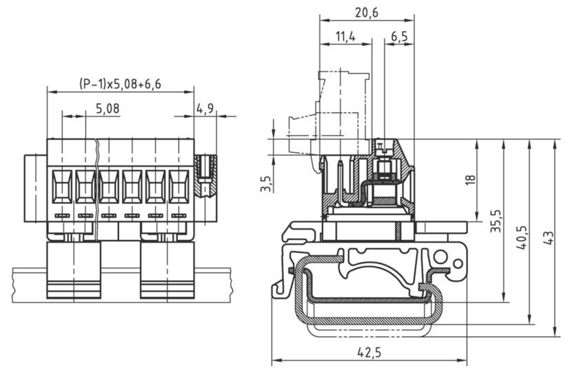PTR Hartmann 50950117022D Printplaatconnector Totaal aantal polen: 11 Rastermaat: 5.08 mm Inhoud: 1 stuk(s)-1