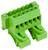 'Groen aansluitblok met meerdere aansluitpunten, gebruikt voor elektrische bedrading in elektronische schakelingen.'