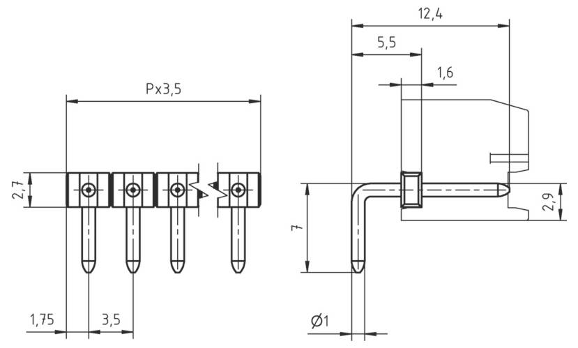 PTR Hartmann 51350075010D Male header (standaard) Totaal aantal polen: 7 Rastermaat: 3.5 mm Inhoud: 1 stuk(s)-1