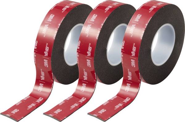 3M  5952F/193 Dubbelzijdige tape  Zwart (l x b) 3 m x 19 mm 3 stuk(s)