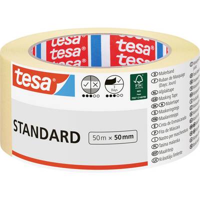 Maskeertapesilo met label 'tesa STANDARD', 50m x 50mm.