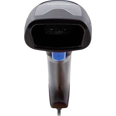Een draagbare barcodescanner met een trekkerhandgreep, ontworpen voor het uitlezen van barcodes in retail- of inventarisomgevingen.