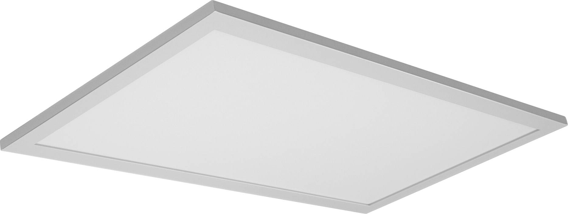 Een rechthoekig LED-plafondpaneel met een slanke, witte rand, gezien van onderen, ontworpen voor moderne, energie-efficiënte verlichtingsoplossingen.