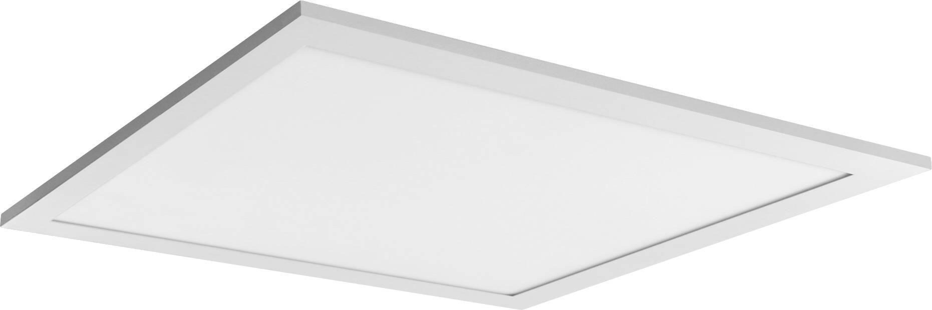 Een vierkante LED-paneel licht met een wit frame en een diffuse oppervlakte, ontworpen voor plafondinstallatie, gebruikt voor energiezuinige binnenverlichting.