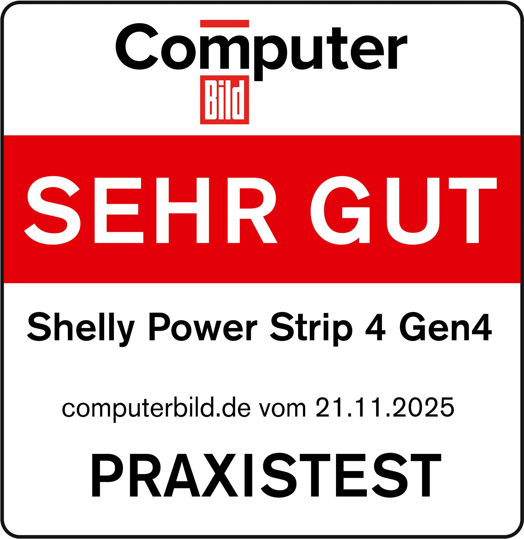 Bekroonde afbeelding voor Shelly Power Strip 4 Gen4 Stopcontact Zwart