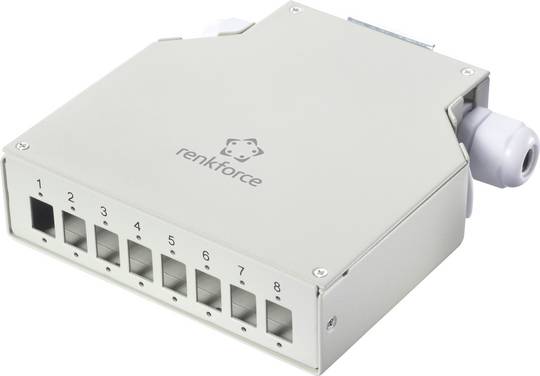 Renkforce RF-7187896 DIN-railadapter 8 poorten Zonder connectoren