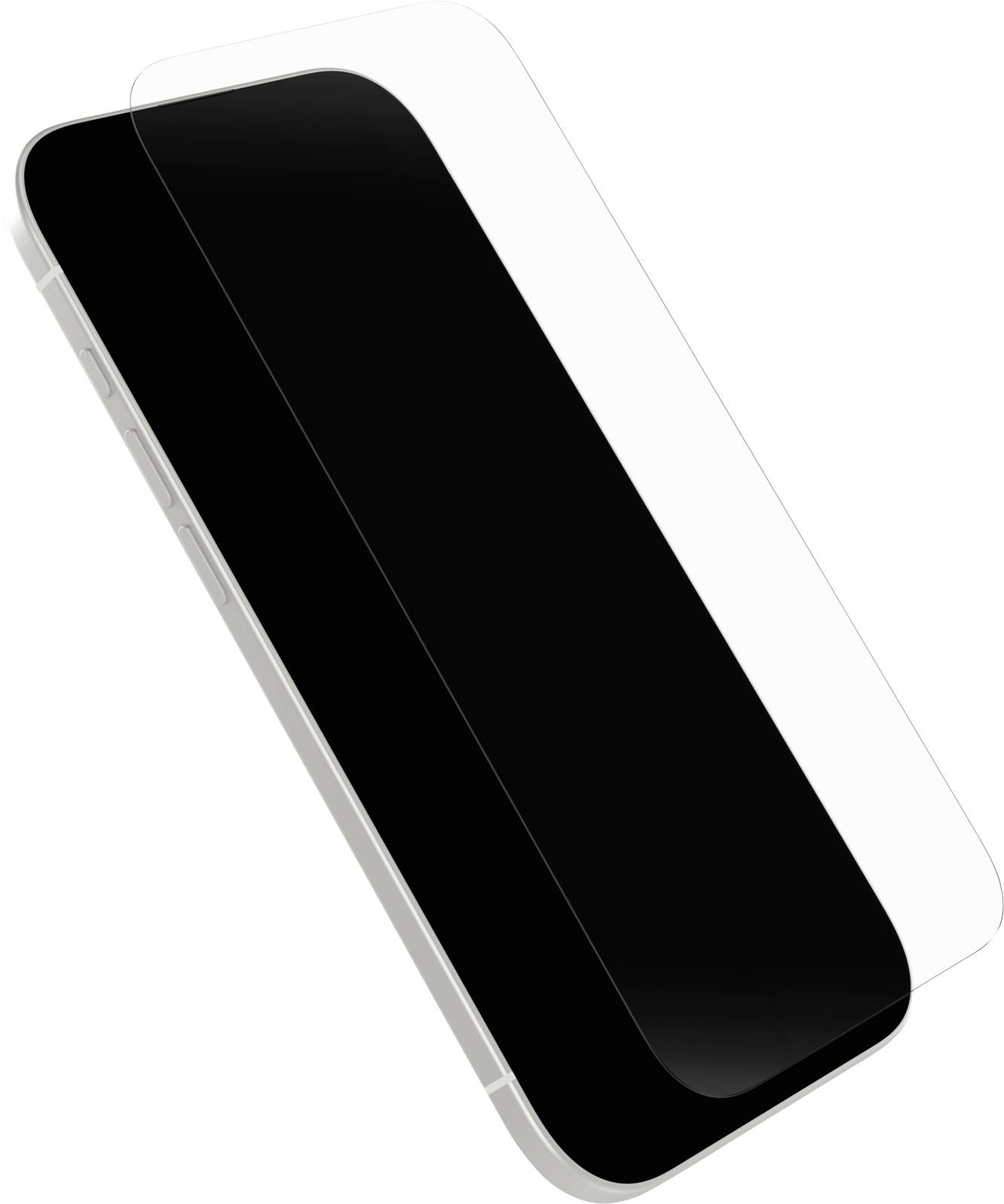 'Smartphone met een transparante schermbeschermer erover geplaatst, die het slanke ontwerp van de telefoon en het gladde oppervlak van de beschermer laat zien.'