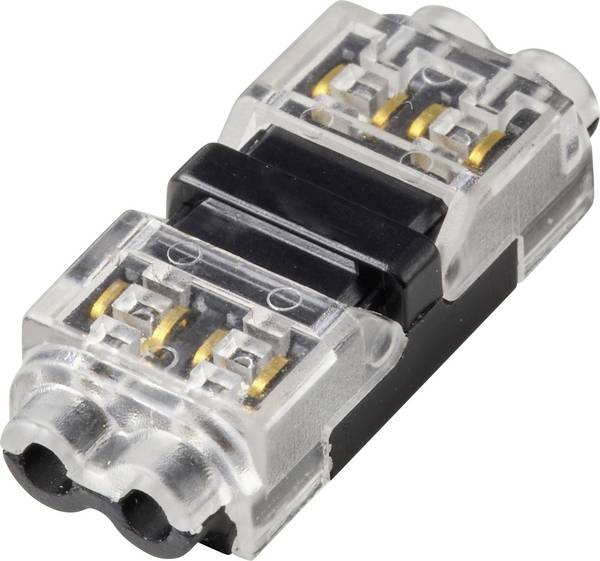 TRU COMPONENTS TC-14376156 Snelaansluitklem Flexibel: 0.35-0.5 mm² Massief: 0.35-0.5 mm² Aantal polen: 2 12 stuk(s) Doorzichtig, Zwart
