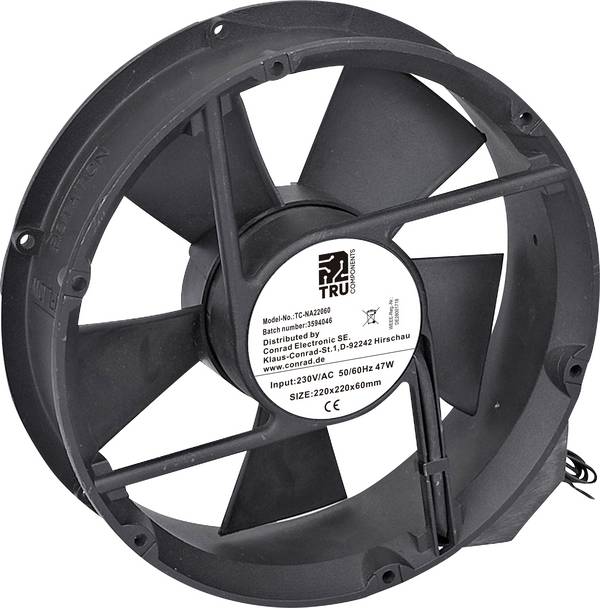 TRU COMPONENTS TC-NA22060 Axiaalventilator 230 V/AC 890 m³/h (l x b x h) 220 x 220 x 60 mm