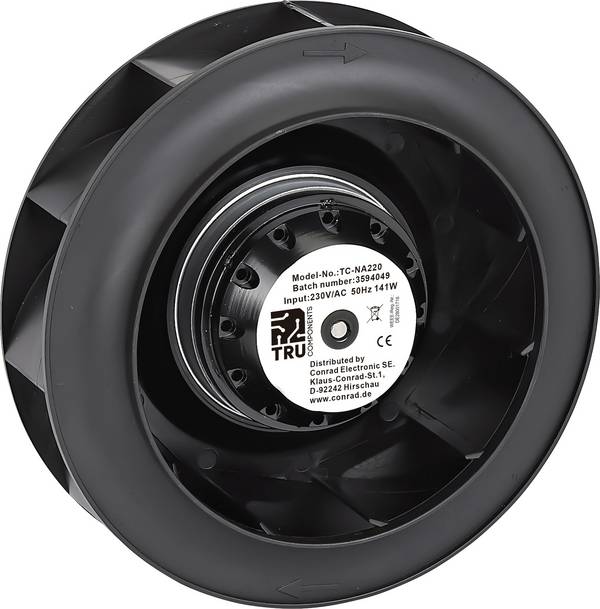 TRU COMPONENTS TC-NA220 Radiaalventilator 230 V/AC 910 m³/h (Ø x h) 220 mm x 71 mm