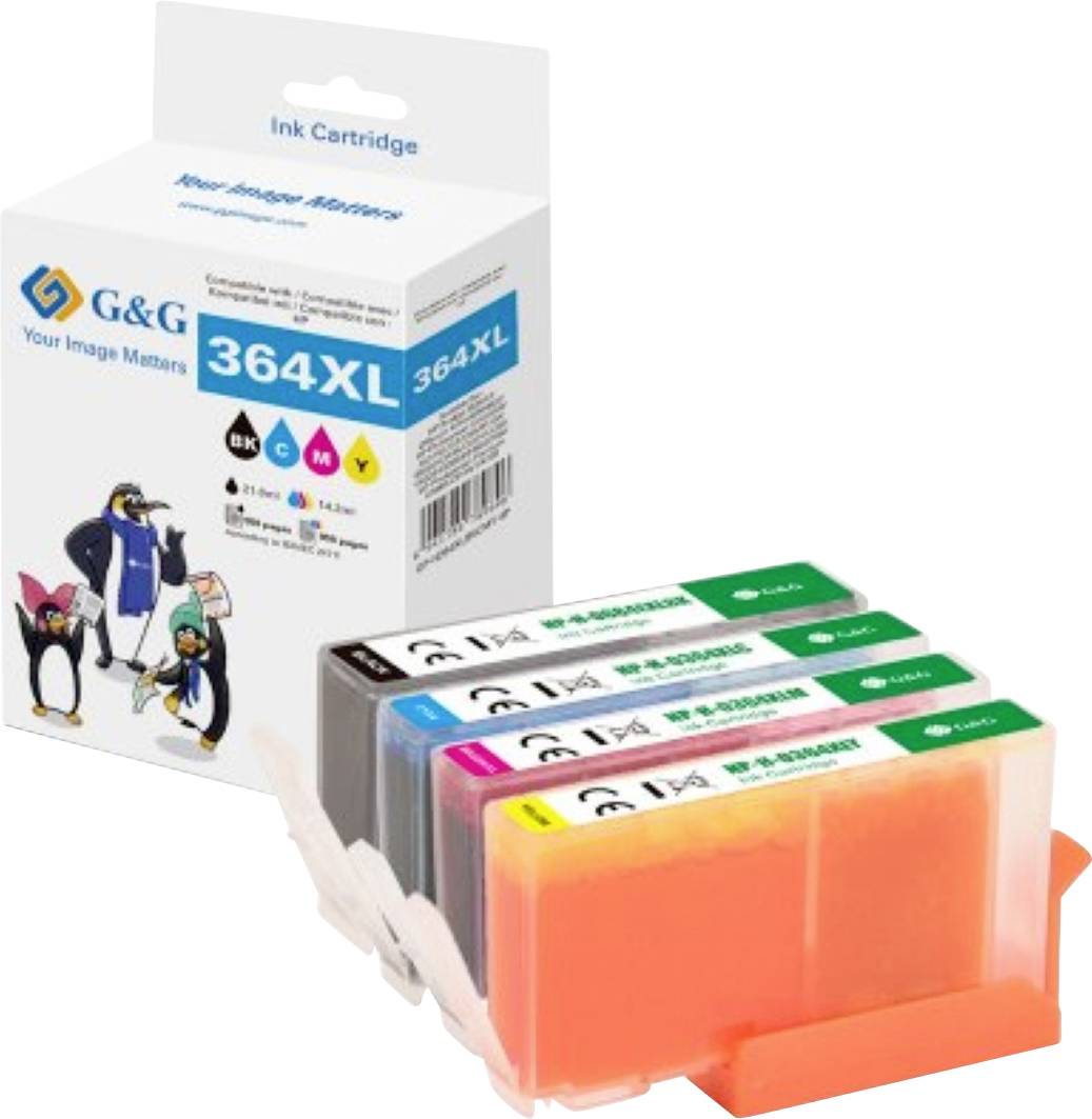 G&G Inktcartridge Compatibel Zwart, Cyaan, Magenta, Geel NP2-H-0684EXLBK/364XLCMY GP-H364XLBKCMY-4P