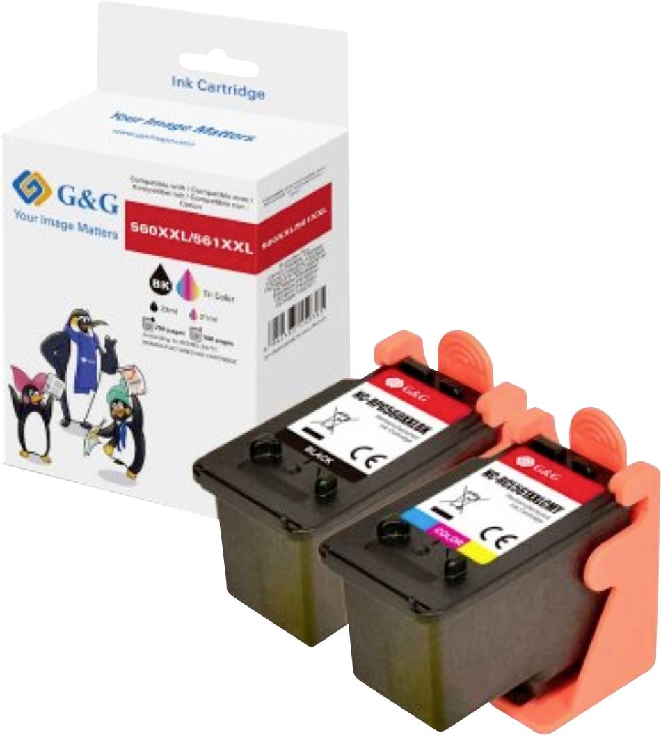 G&G Inktcartridge Compatibel Zwart, Kleur GP-C560XXLBK/561XXLCMY-2P