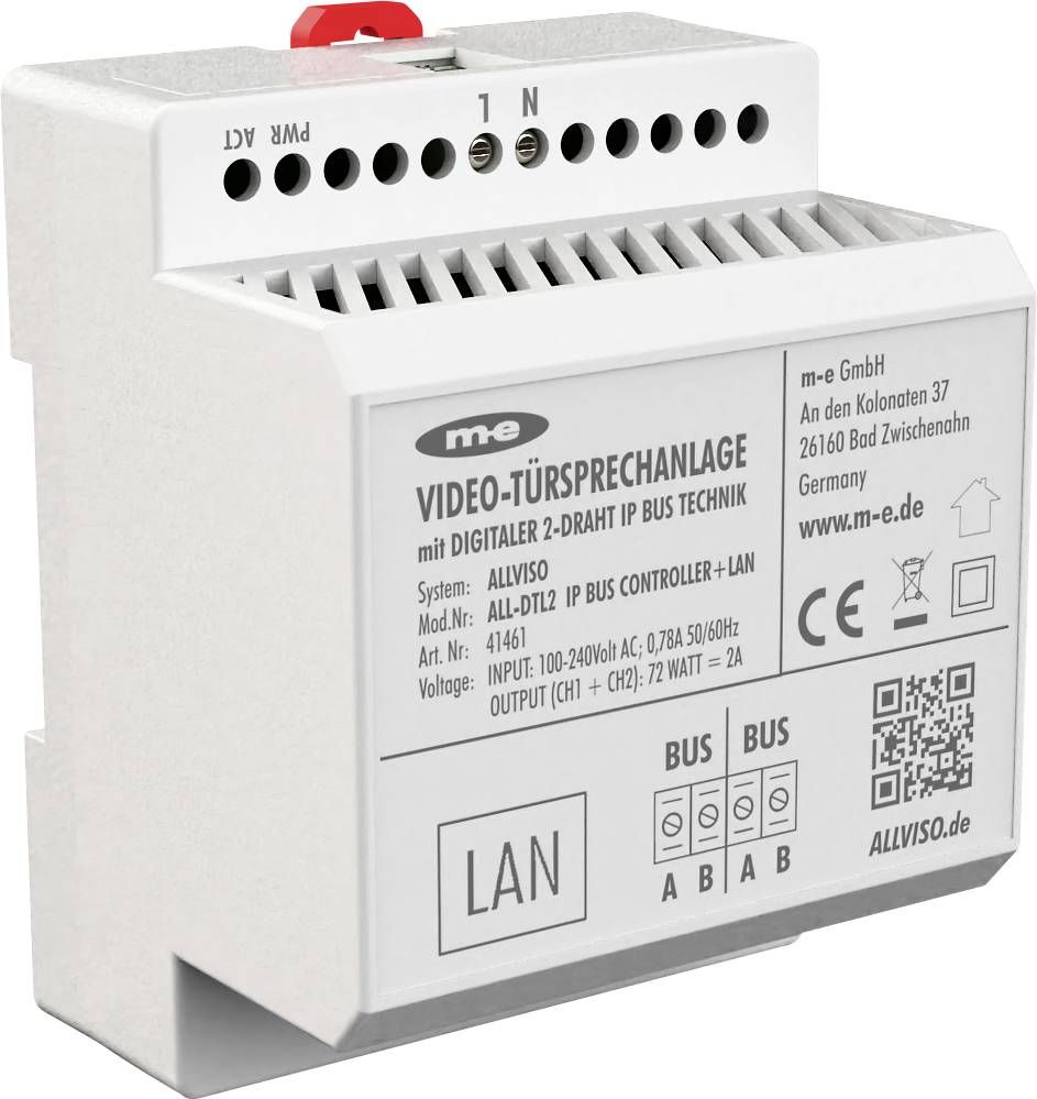 m-e modern-electronics 41461 DIN-rail netvoeding Verbruik (stand-by) 0.5 mW 36 V/DC 2 A 0.5 mW Aantal uitgangen:1 x Inho-0
