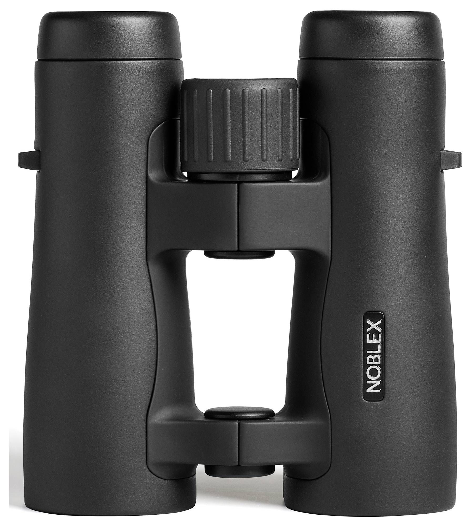'Paar zwarte verrekijkers met gestructureerde grip en centrale focusknop, met het merk NOBLEX aan de zijkant.'