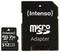 'Intenso 512GB microSD-kaart naast een adapter, met V30, Class 10 specificaties voor uitgebreide opslagcapaciteit en compatibiliteit.'