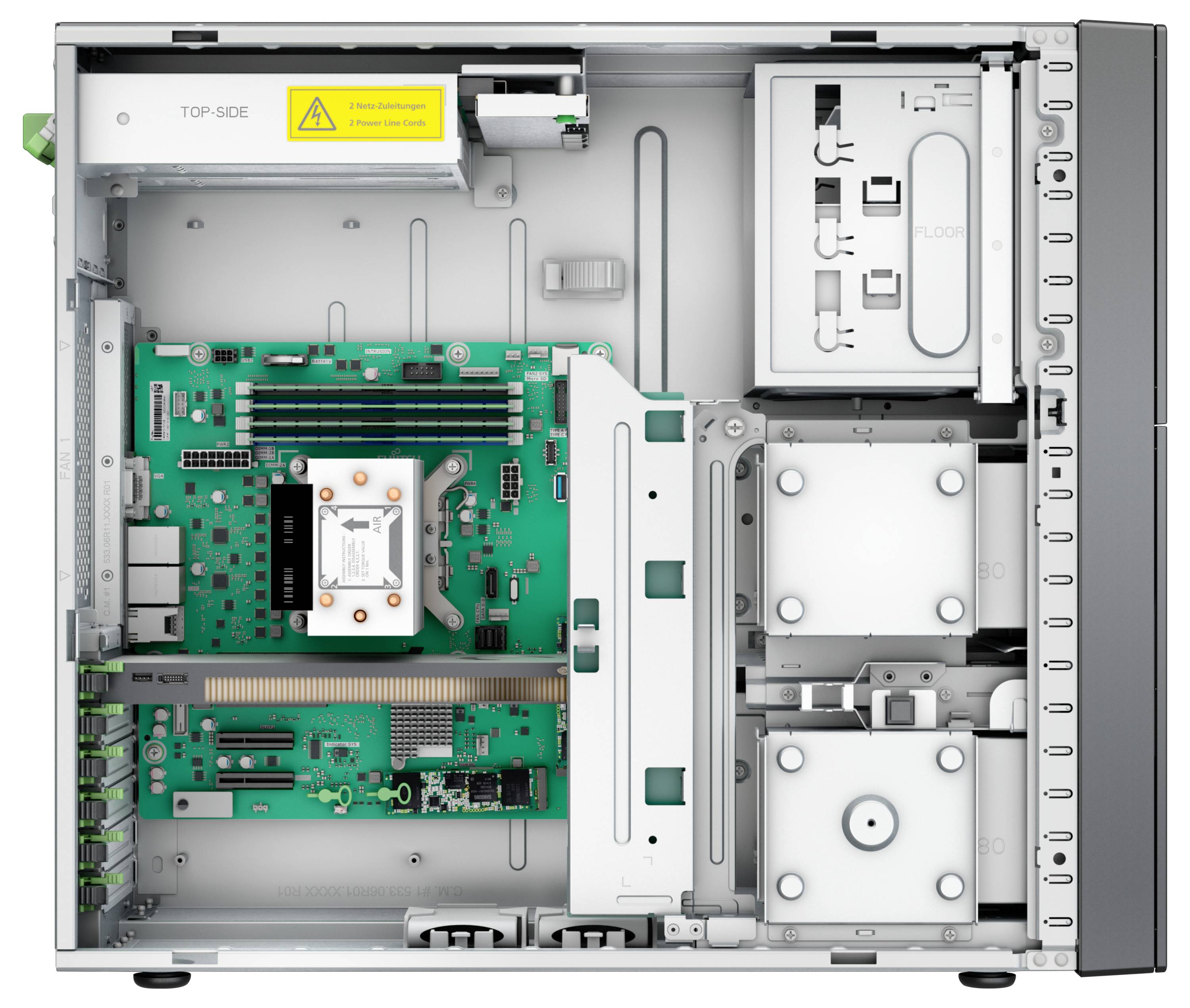 Fujitsu Rack-Server PC FUJITSU TX1330m6 VFY 8xSFF Xeon 6337P Intel® Xeon® 6337P 5.3 GHz 32 GB RAM VFY:T1336SA237IN-1