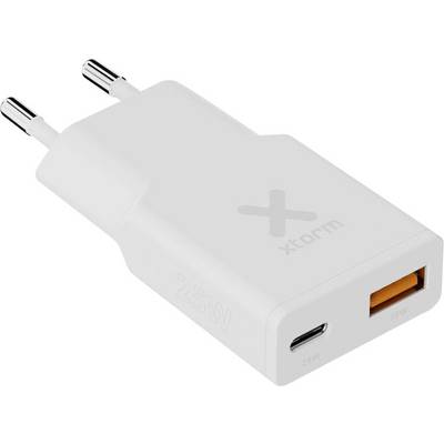 XTORM Go2 Series SlimLine Laadadapter 25 W 1x USB-A, 1x USB-C USB PD, Quick Charge 3.0 Wit Thuis, Binnen-0