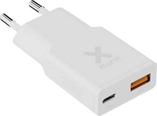 XTORM Go2 Series SlimLine Laadadapter 25 W 1x USB-A, 1x USB-C USB PD, Quick Charge 3.0 Wit Thuis, Binnen