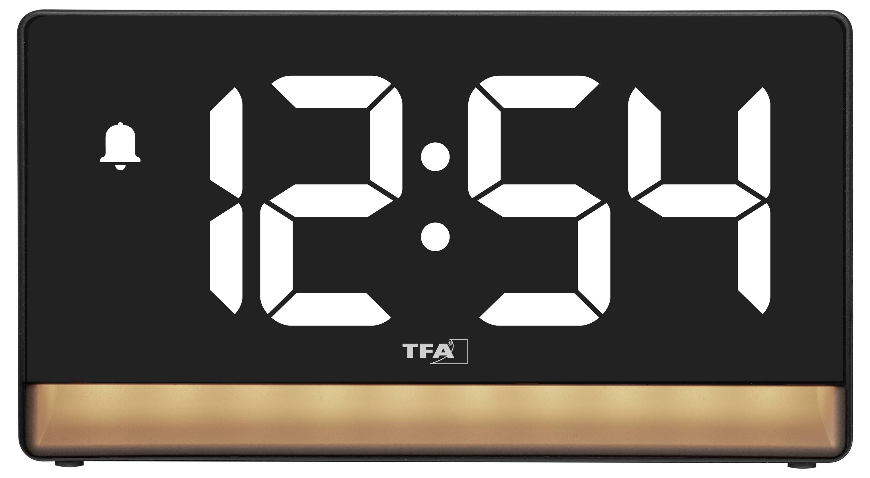 'Digitale klok die 12:54 weergeeft.'