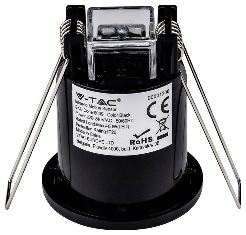 V-TAC VT-8092 6609 Bewegingssensor Zwart-3