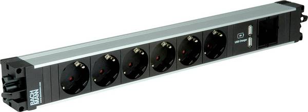 BACHMANN STEP ALU 6x geaard contact 1x USB-oplader 1xABD