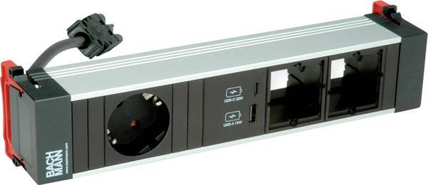 BACHMANN POWER FRAME Medium 1x CEE7/7 2xCM 1xUSB Charger