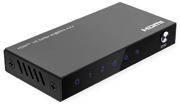 Value 14.99.3583 1 + 2 poorten HDMI-splitter   Zwart