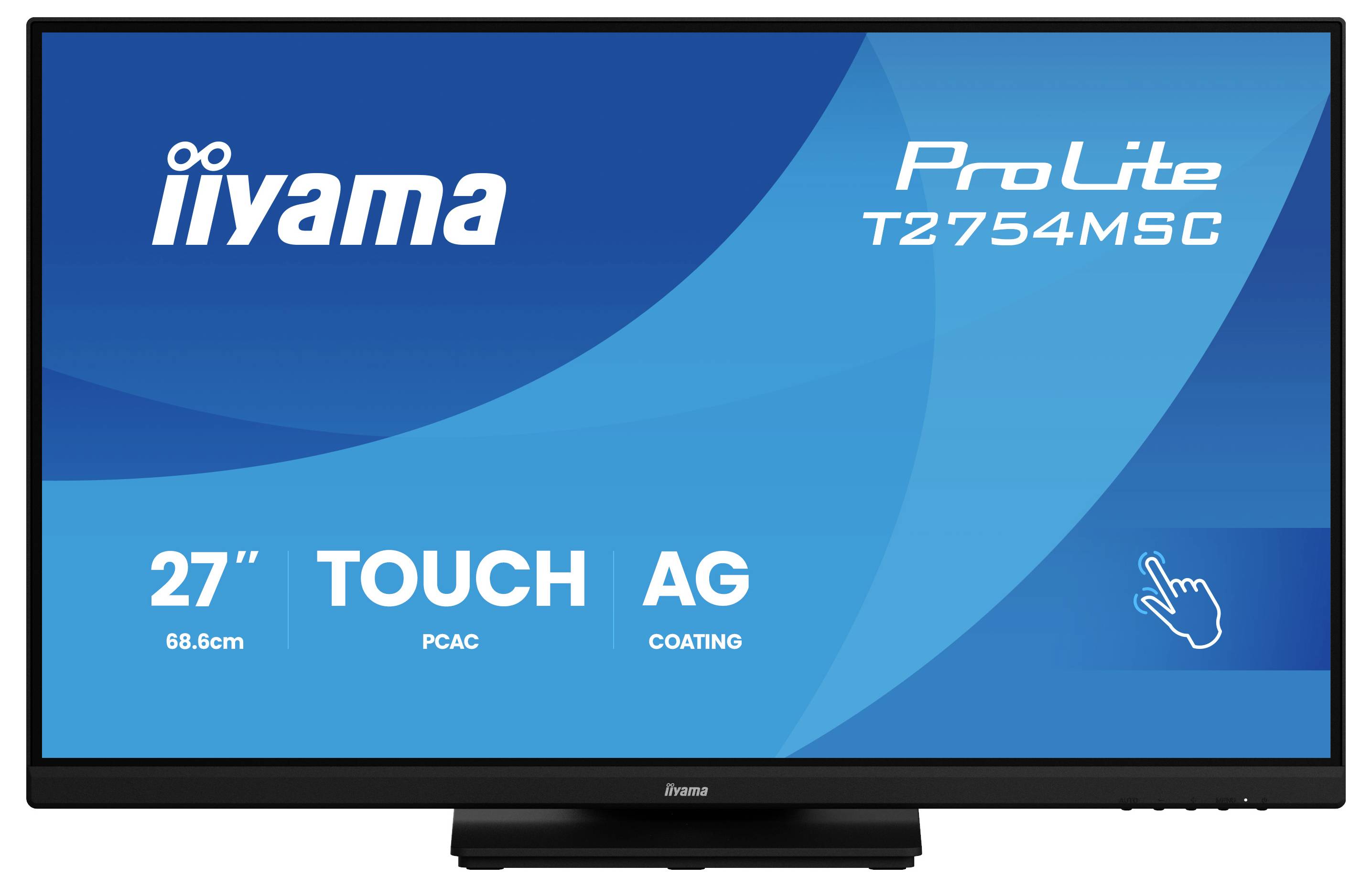 'iiyama ProLite T2754MSC' aanraakscherm monitor, 27-inch, anti-glans coating.