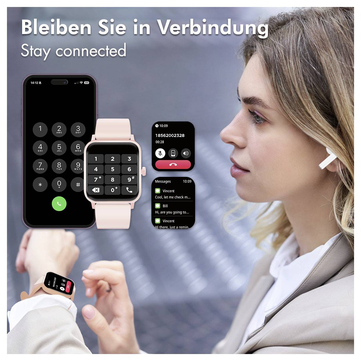 LogiLink SW0001B Smartwatch Zwart-4