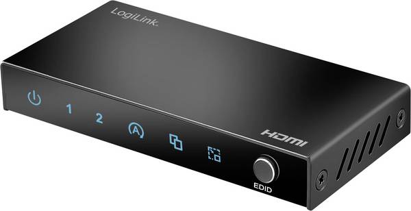 LogiLink HD0066  HDMI-splitter LED-weergave, Met metalen behuizing, Met status-LED's  Zwart