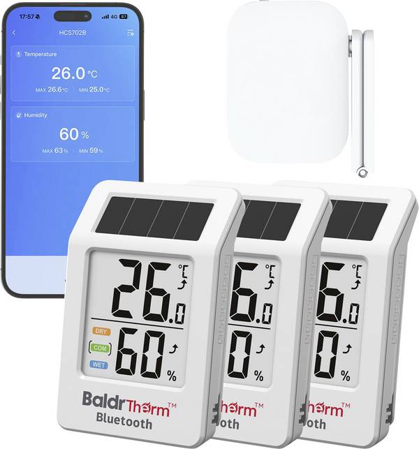 BaldrTherm  HCS702B*HWG023WBRF-V2*1 Solar thermo- en hygrometer Wit
