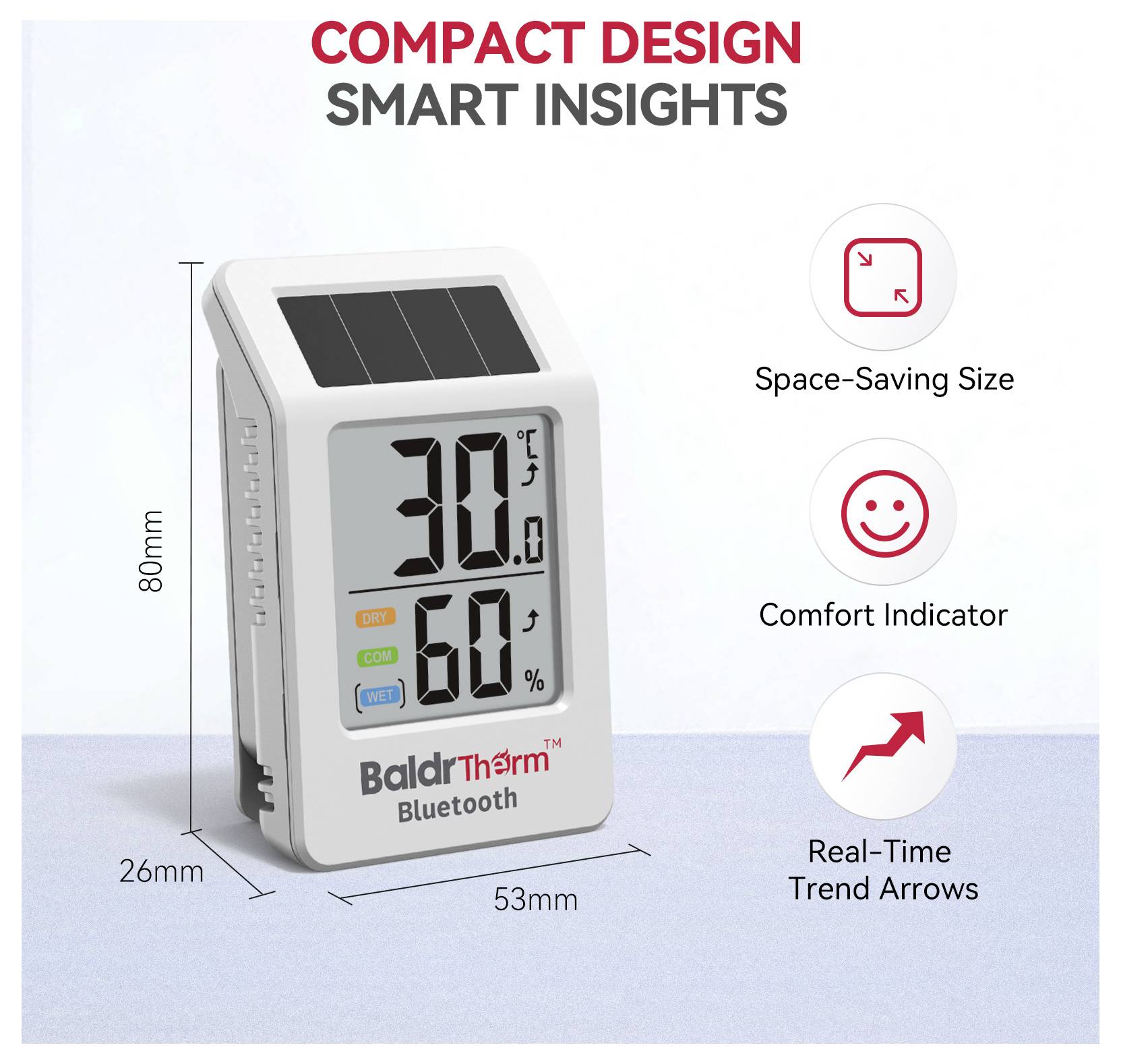 BaldrTherm HCS702B*HWG023WBRF-V2*1 Solar thermo- en hygrometer Wit-3