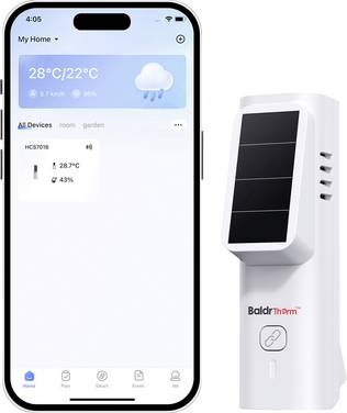 BaldrTherm  HCS701B Solar thermo- en hygrometer Wit