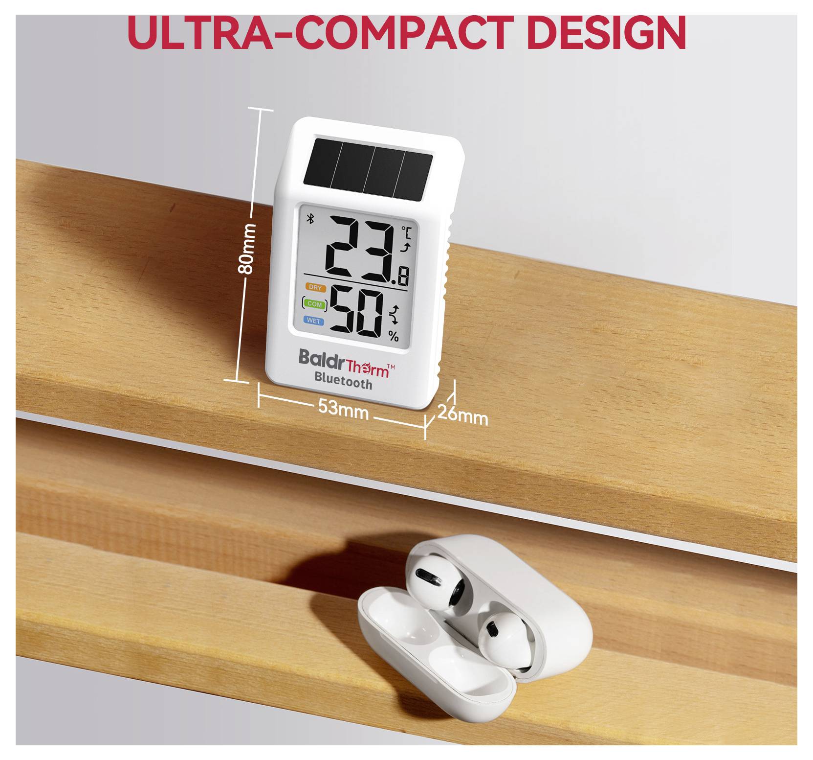 BaldrTherm HCS702B Solar thermo- en hygrometer Wit-12