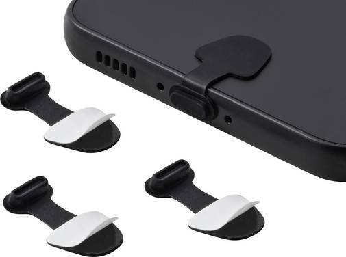 Renkforce USB-C® stofbescherming voor mobiele apparaten, 3 stuks/set, zwart