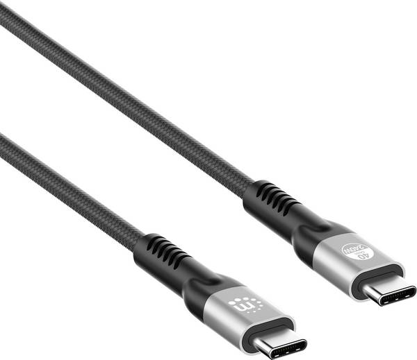 Manhattan 356381 USB-C-kabel Thunderbolt 3, Thunderbolt 4, USB 4.0 USB-C stekker 2 m Zwart 4K UHD, 8K UHD