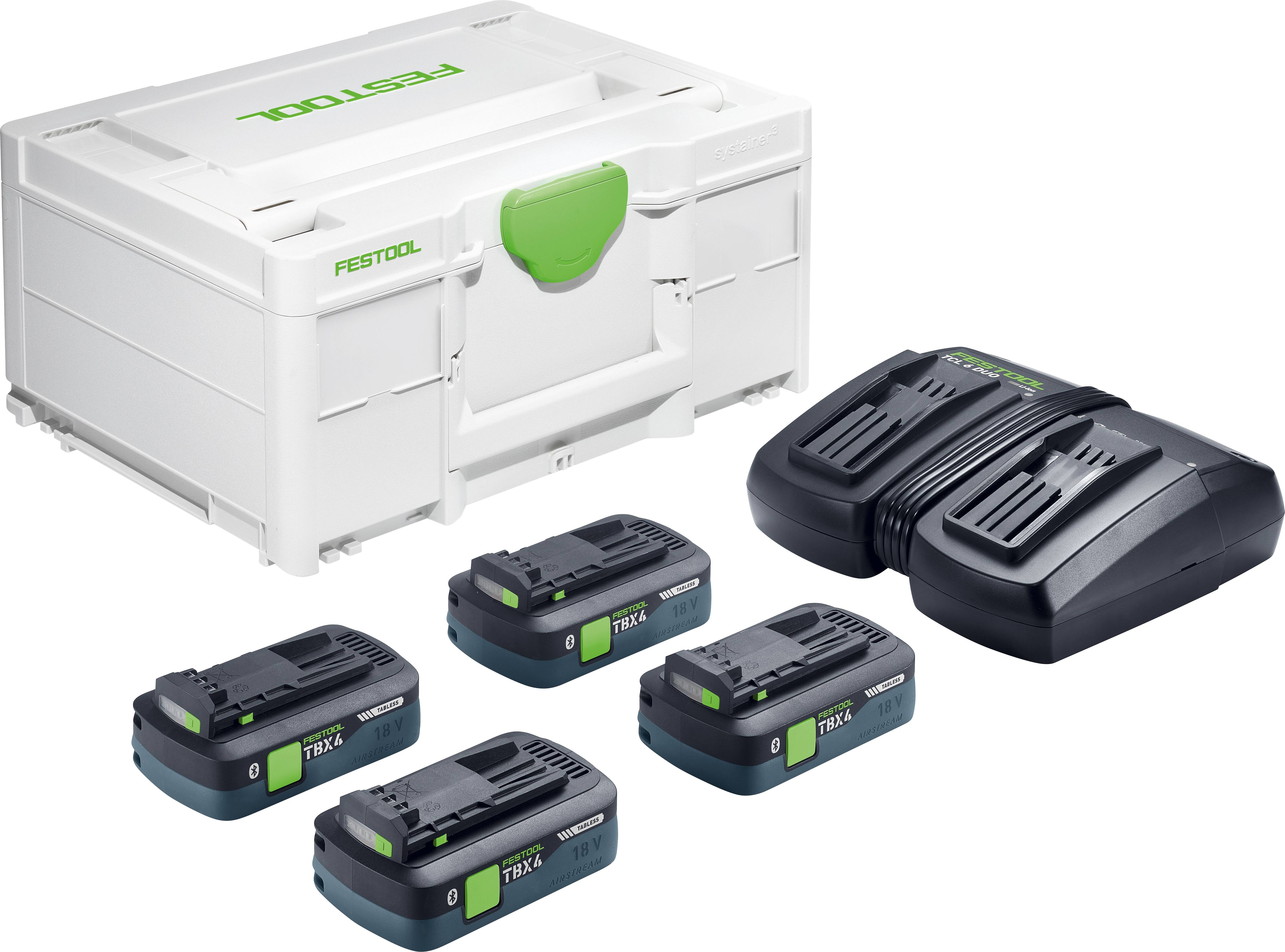 Festool SYS 18V 4xTBX4/TCL6DUO 578823 Incl. lader-0