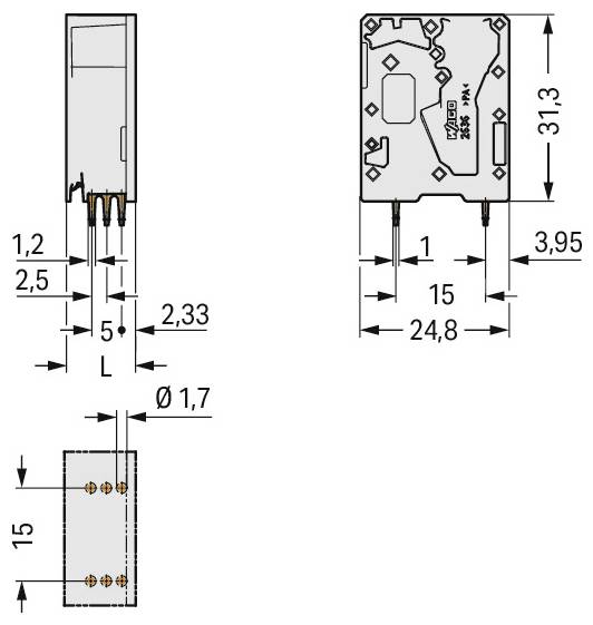 WAGO 2636-3101/000-005 Printplaatklem 100 stuk(s)-1