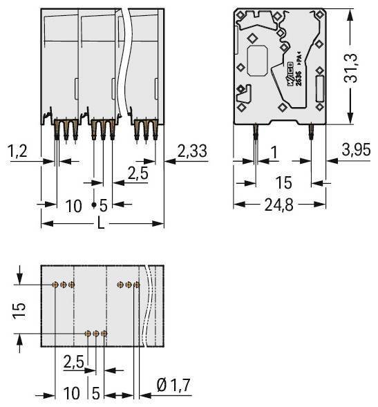 WAGO 2636-3110/020-000 Printplaatklem 14 stuk(s)-1