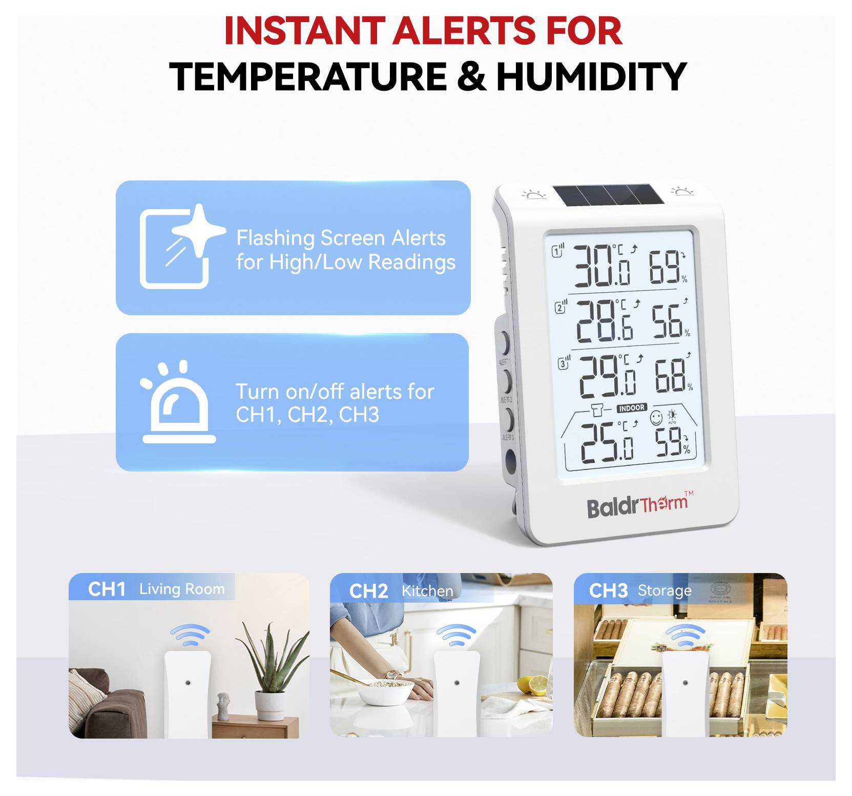 BaldrTherm B0598T4H4 Draadloze thermometer digitaal Wit-4