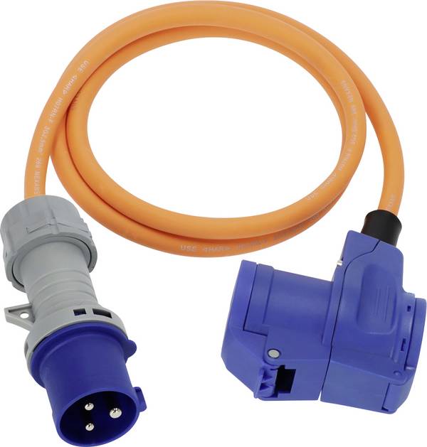Brennenstuhl 1132920325 Stroom Camping-adapterkabel   Blauw, Zwart, Oranje, Grijs 1.5 m H07RN-F 3G 2,5 mm²