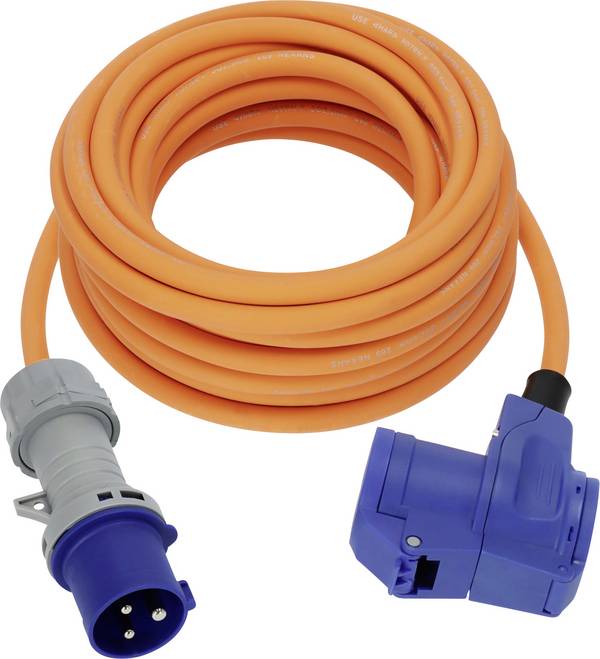 Brennenstuhl 1167650310 Stroom Camping-CEE-verlengkabel   Blauw, Zwart, Grijs, Oranje 10 m H07RN-F 3G 2,5 mm²