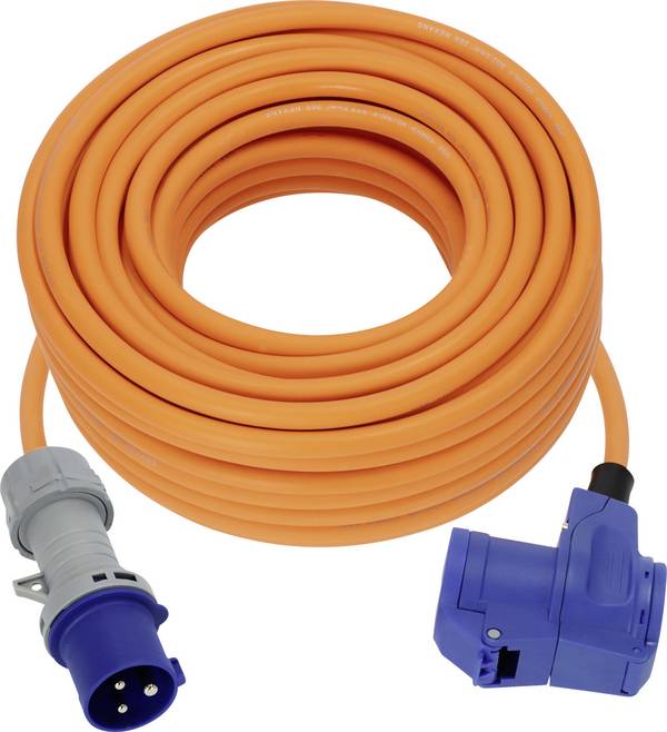 Brennenstuhl 1167650325 Stroom Camping-CEE-verlengkabel   Blauw, Zwart, Oranje, Grijs 25 m H07RN-F 3G 2,5 mm²