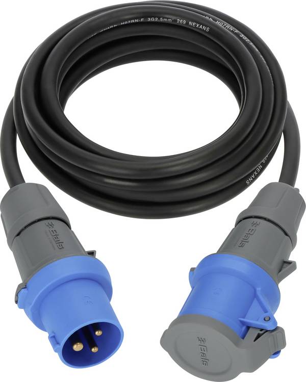 Brennenstuhl 1168650605 Stroom Camping-CEE-verlengkabel   Zwart, Grijs, Blauw 5 m H07RN-F 3G 2,5 mm²