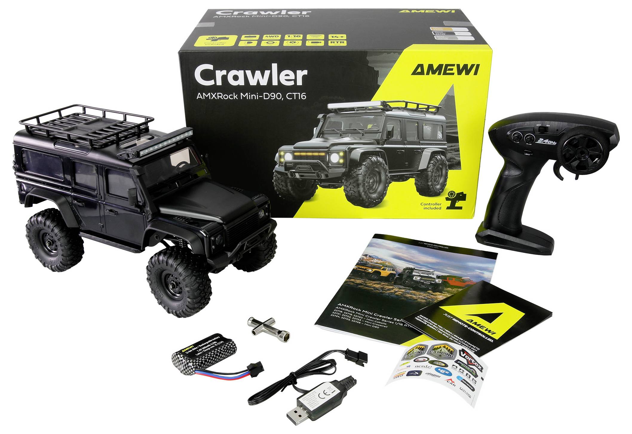 Amewi RC-Modell 1:16 Brushed Voertuig Elektro Crawler 4WD RTR 2,4 GHz-1