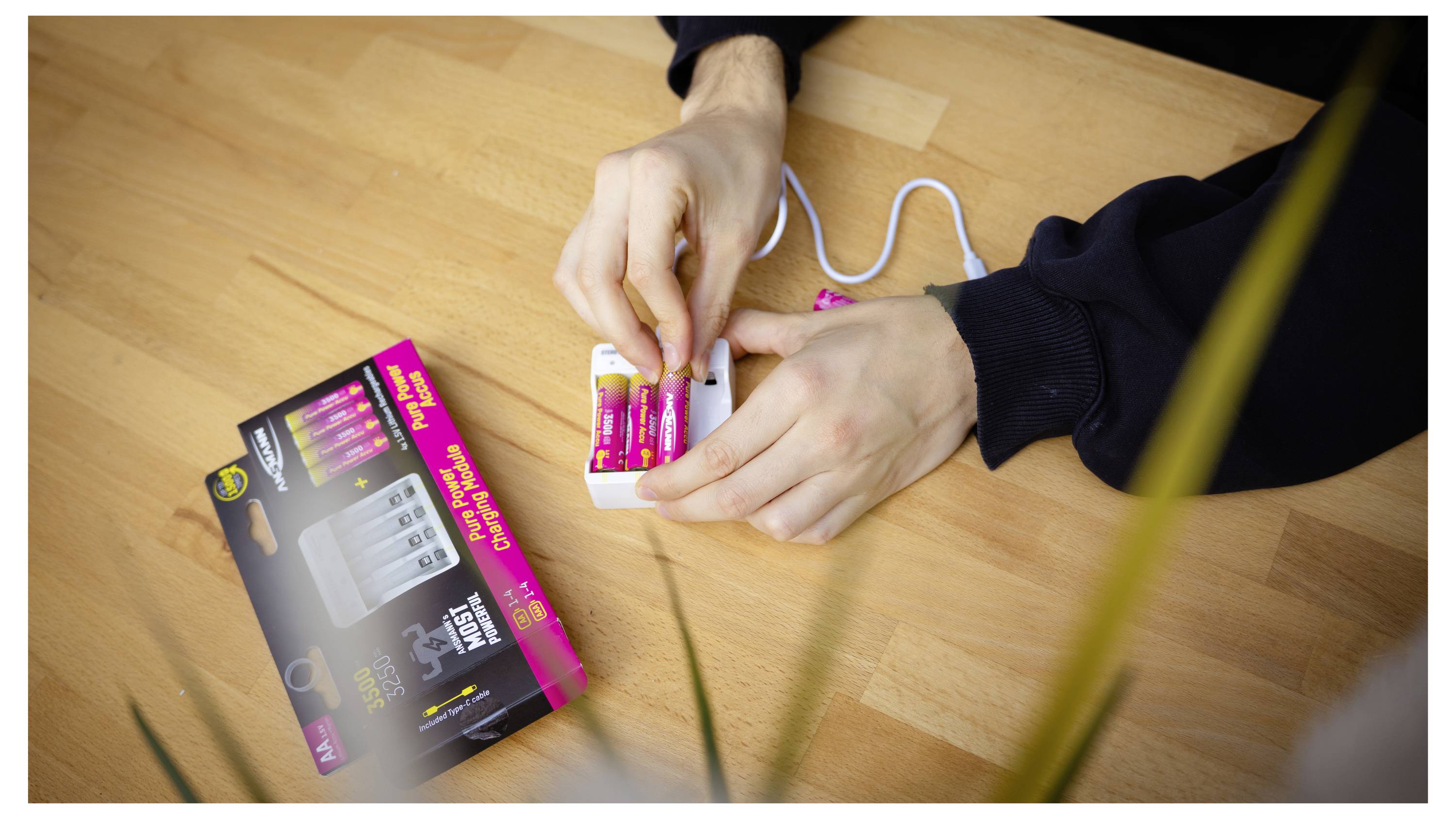 Ansmann Pure Power Set 4× Micro AAA Akkus und Lademodul Oplaadbare AAA batterij (potlood) Li-ion 1250 mAh 1.5 V 1 stuk(s-10