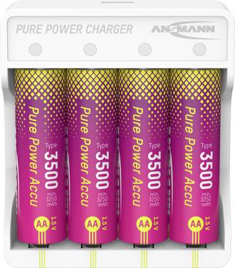 Ansmann Pure Power Set 4× Mignon AA Akkus und Lademodul Oplaadbare AA batterij (penlite) Li-ion 3250 mAh 1.5 V 1 stuk(s)