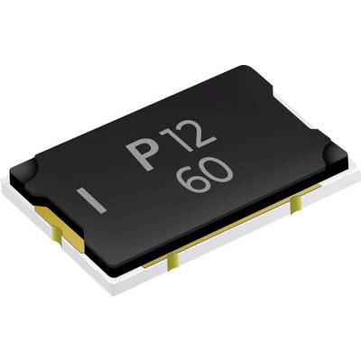 Een zwarte elektronische chip met het label 'P1260' met een gouden verbindingsstrip op een wit oppervlak, gebruikt in elektrische circuits.