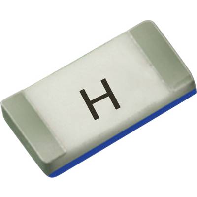 Een rechthoekige, grijze en blauwe elektronische component met de letter 'H' erop gedrukt, waarschijnlijk ter aanduiding van het type of de functie ervan.